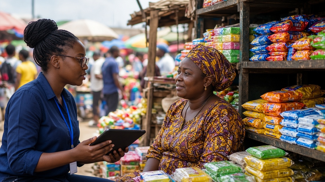 Field research conversation in an African retail setting